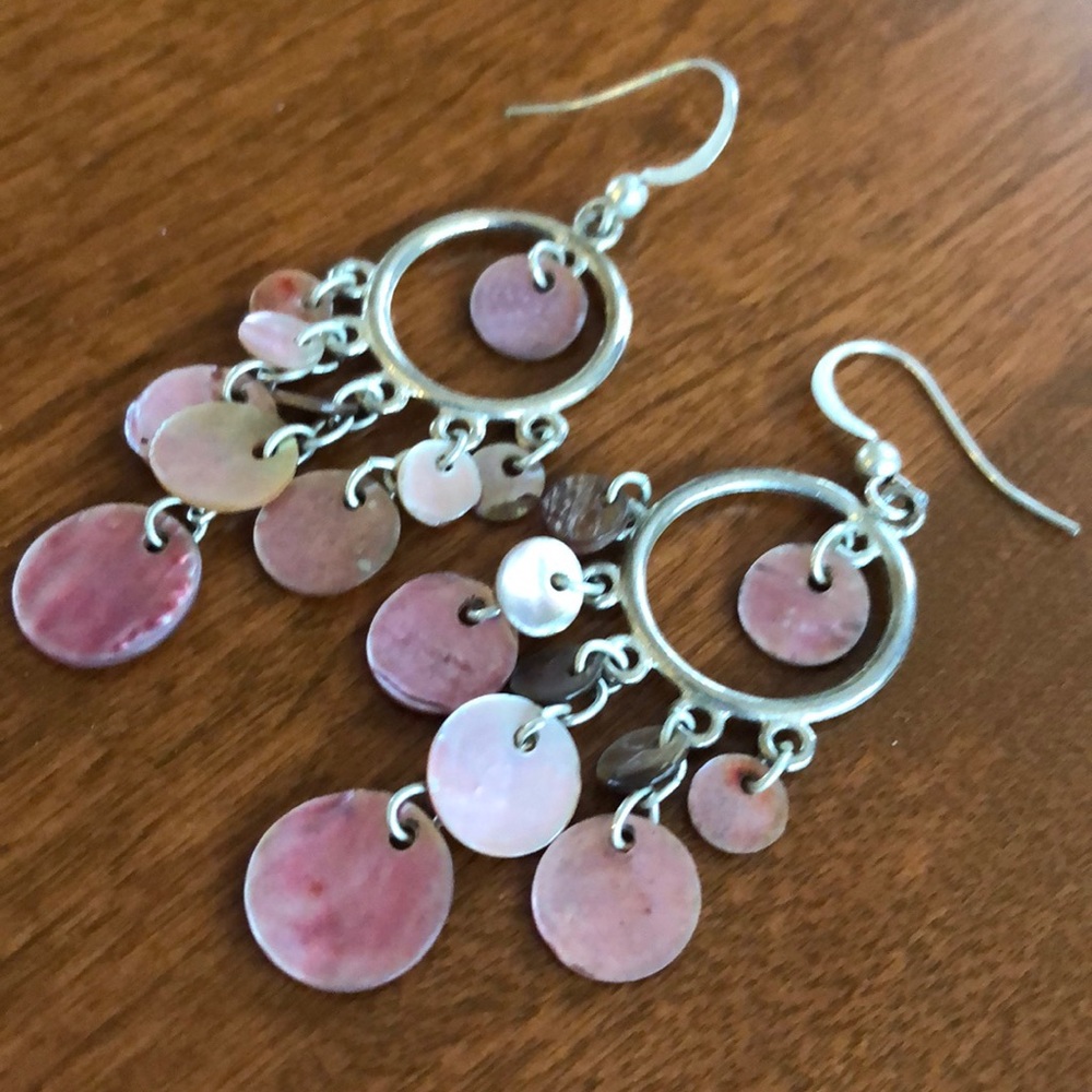 Pink mother of pearl earrings